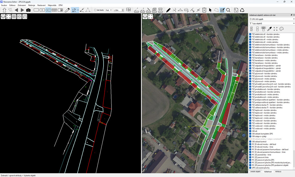 Plánování infrastrukturních změn ve městě pomocí digitálních map a návrhů vizualizovaných v softwaru pro úpravu panoramat.